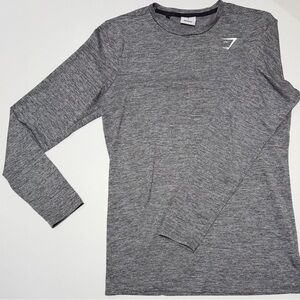 Gymshark Men's Heather Gray Long Sleeve Training Tee